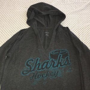 Reebok San Jose Sharks hooded long sleeve size M